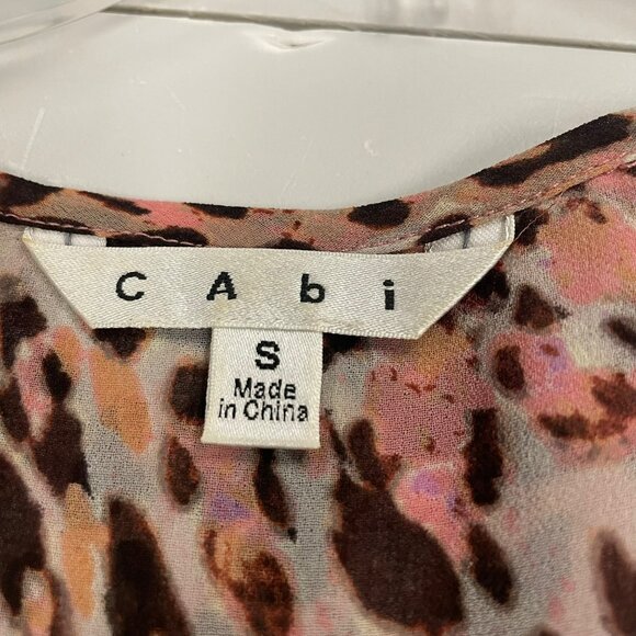 Cabi Womens Sheer Button Up Top Animal Print Size Small - Picture 8 of 9